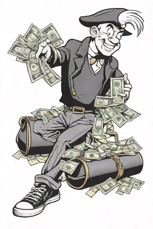 Richie Rich With Money Bag Surrounded