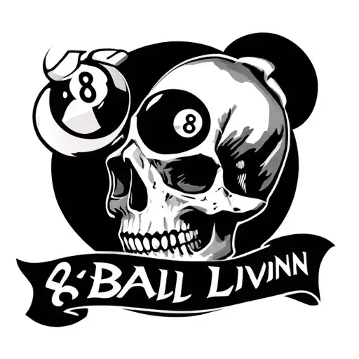 Skull Hand Tattoo With 8Ball Livinn As The Words