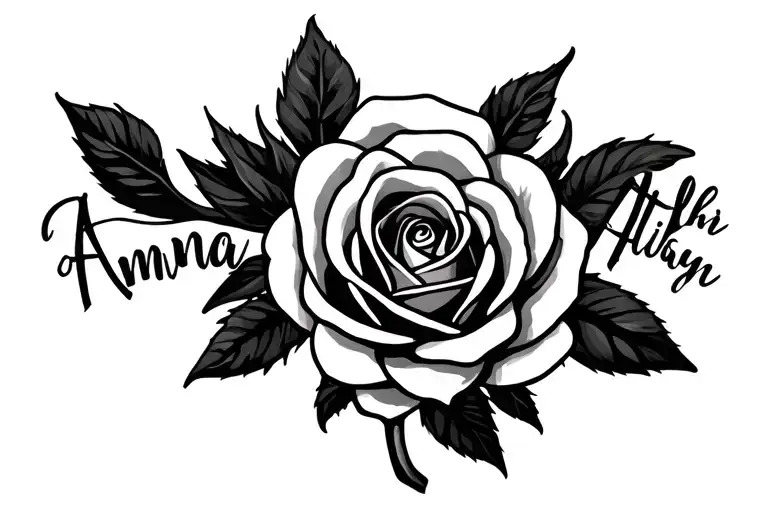 Rose With Name Amma And Atiyah