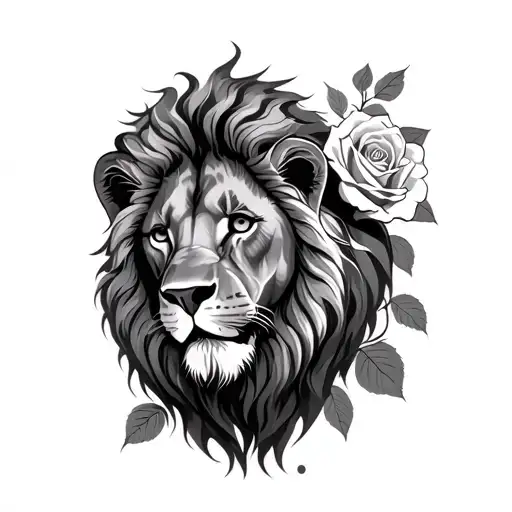 Lion And Rose