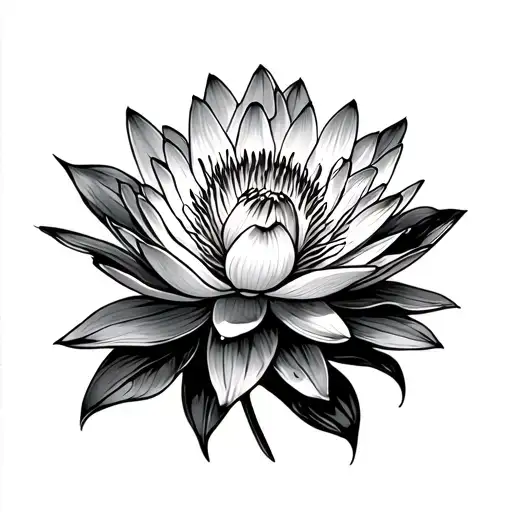 Water Lily And Marigold