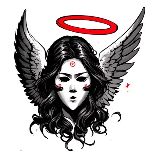 Ski Mask Angel With Red Halo