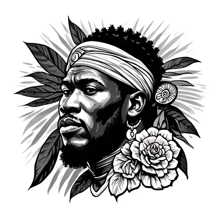 African Man Tattoo Design