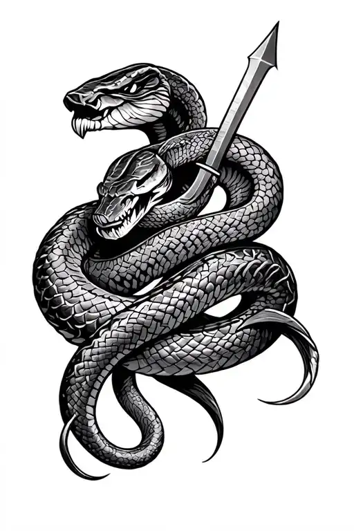 Viking Killing A Snake