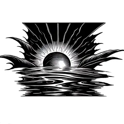 Swirling Sun Rays And Water