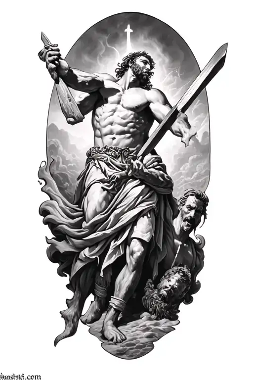 David Slaying Goliath Sleeve Biblical