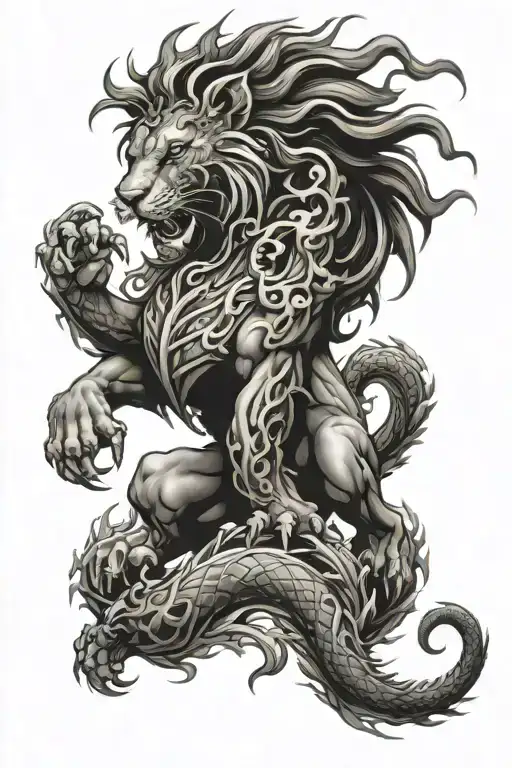 Lion And Dragons