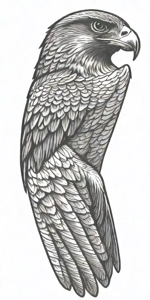 Falcon Swooping Down No Background