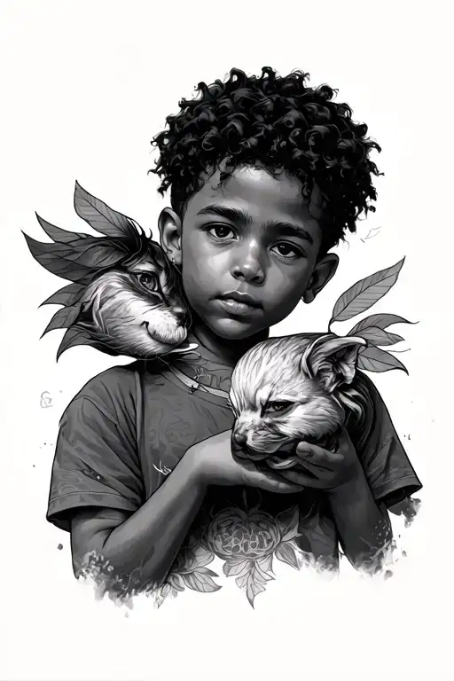 Black Young Year Holding A Younce