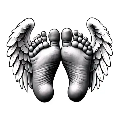 Baby Feet With Angel Wings