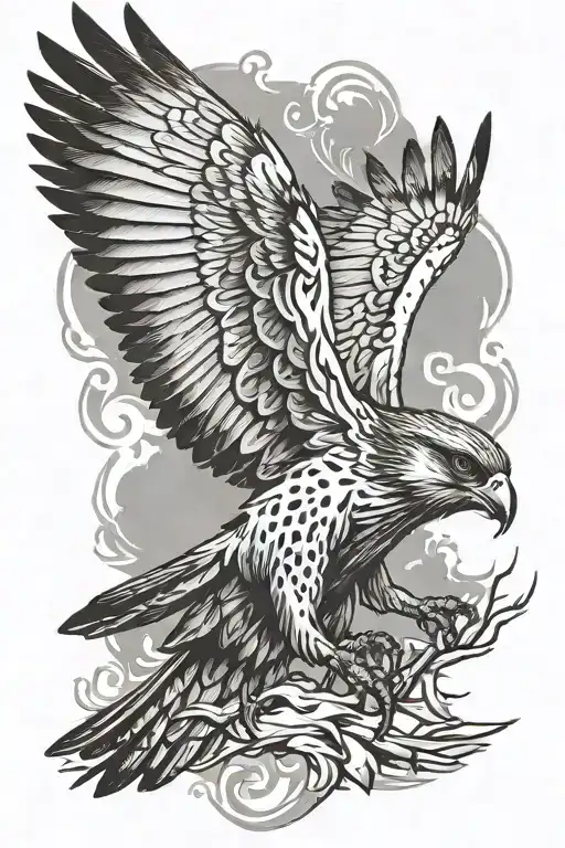 Falcon Swooping Down