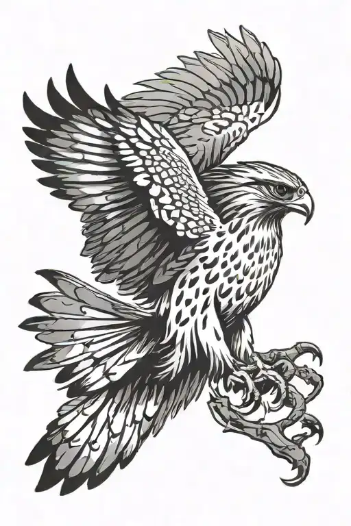 Falcon Swooping Down