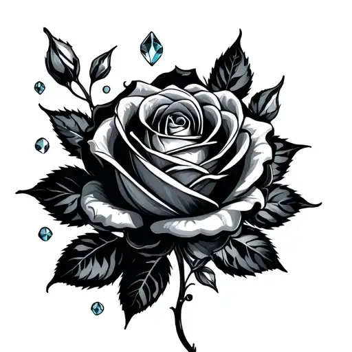 Rose And A Jasper Gemstones Reflecting