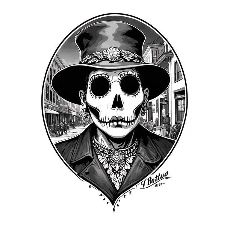 New Orleans Street Scene With Voodoo