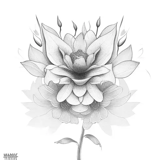 Flower In A Rectangle With A Black Background