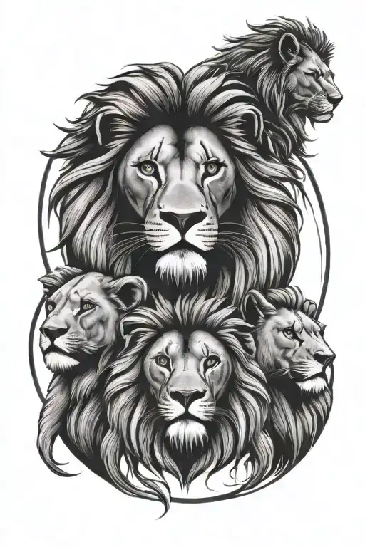 Lion King Circle Of Life 4 Heads Man Woman Boy Girl