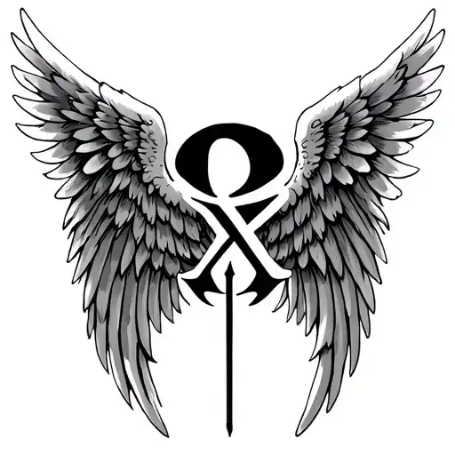 Angel Wings With Letter