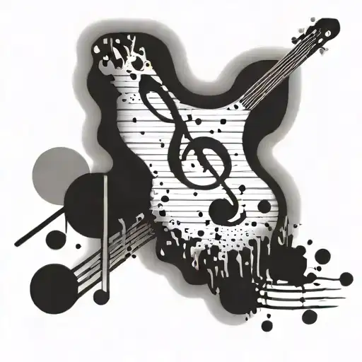 Music Notes And Paint Splatters