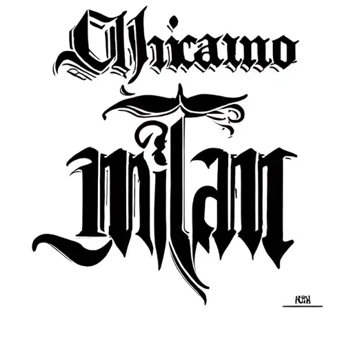 Chicano Lettering Name Tattoo Milan