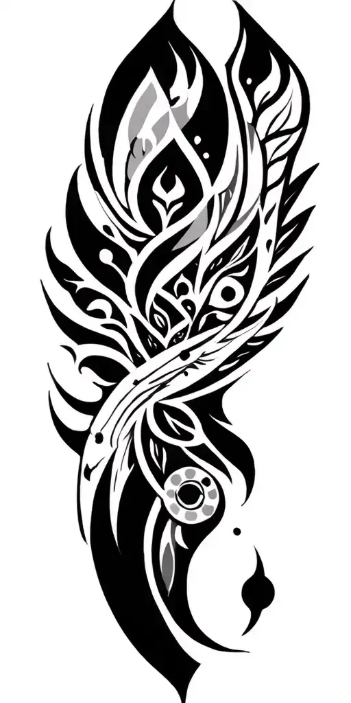 Polinesian Pattern Tattoo With Symbols