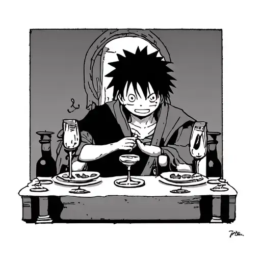 Luffy And Naruto Last Supper Table