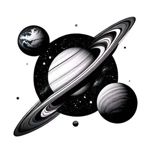 Trippy Galaxy With Planets