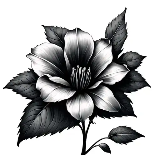 Moon Flower Large Black Leaves