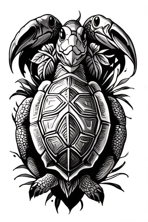 Turtle Tattoo No Shading