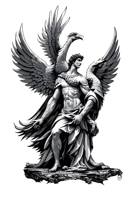 Roman Guardian Angle Holding Phoenix