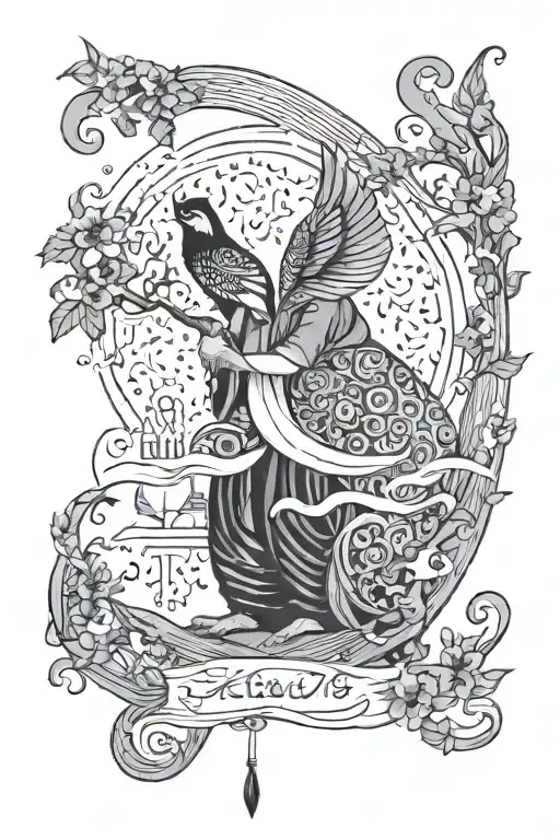 A Quote From A Sufi Poet Intertwined With Images Of Animals In A Literary-themed Sleeve
