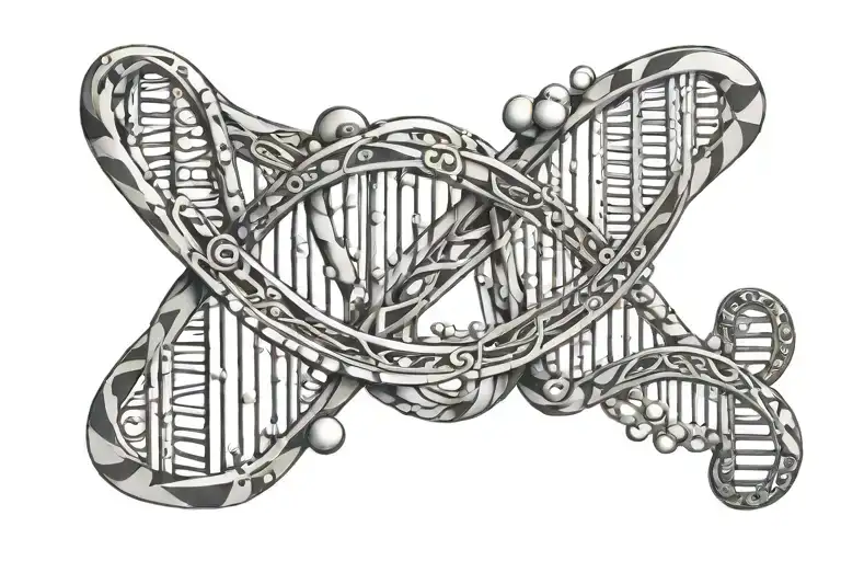 Dna Double Helix Connecting Atoms