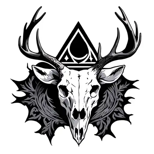 Deer Skull With The Illuminati