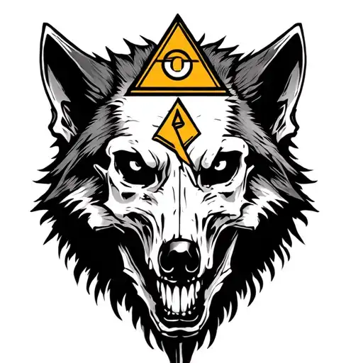 Wolf Skull With The Illuminati