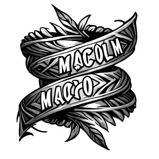 Generate A Tattoo Of A Polynesian Bracelet With The Name Malcolm Hidden In