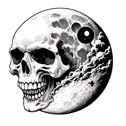 Moon Dream With Skull