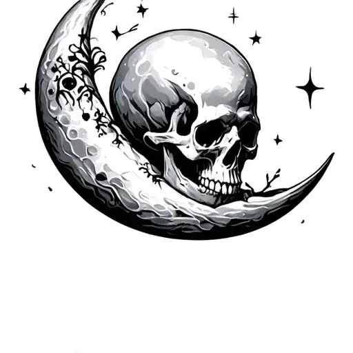 Moon Dream With Skull