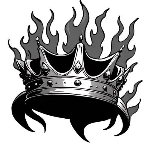Crown With Flames Surrounding
