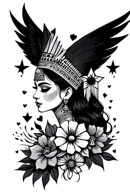 Girly Egyptian With Stars Hearts Flowers Virgo