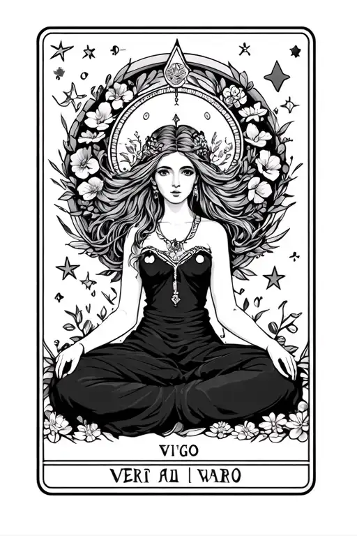 Girly Tarot With Stars Hearts Flowers Virgo