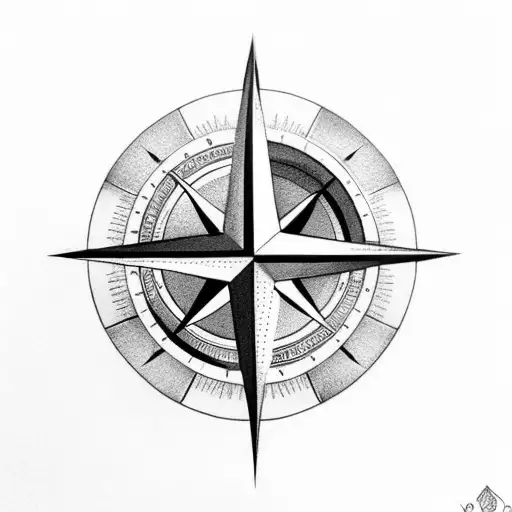 Compass Rose With Thor Hammer