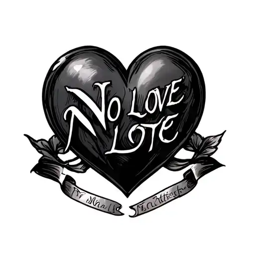Solid Black Heart With The Words No Love Left