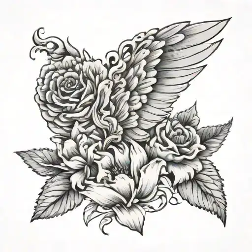 Half Angel Wing Half September And February Birth Flowers