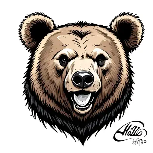 Bear Head With Cleft Lip On Thigh