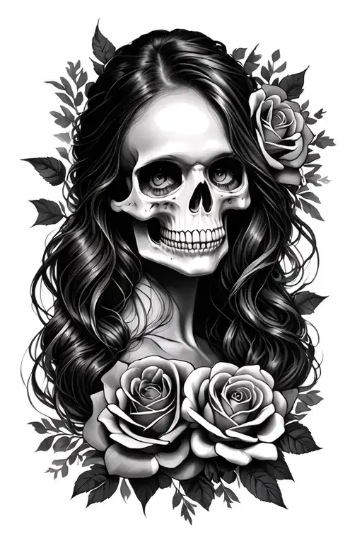 Skull Roses Girl