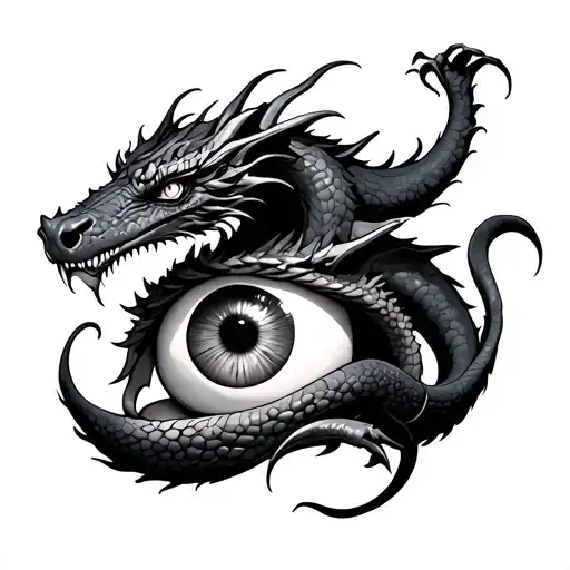 Dragon Curled Around An Eyeball