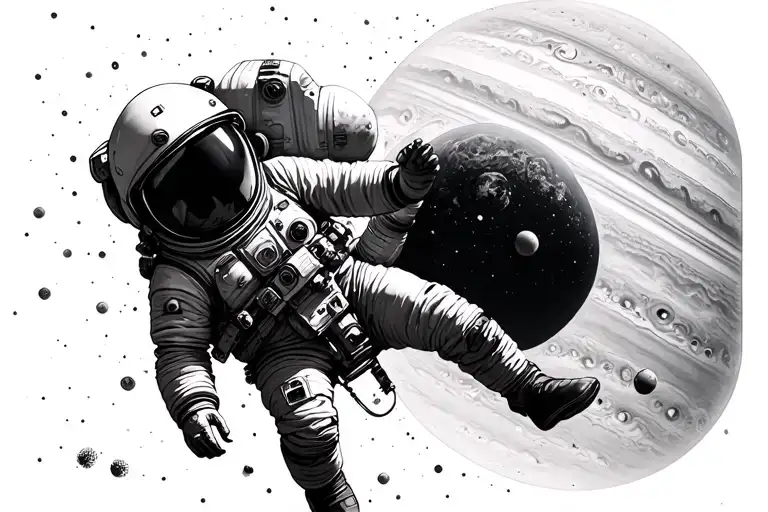 Astronaut Floating On Jupiter