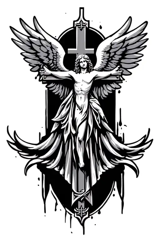 Christian Cross With Angel Wings
