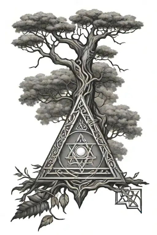 A Tree With Petach Sol Musically And Magn David And Lab Shabur Word