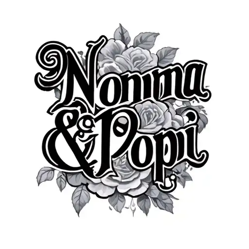 Nonna And Popi Lettering