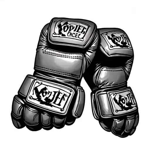 Mma Gloves With Dog Tags Of A Friend Who Died Fighting Cancer
